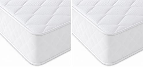 eXtreme comfort ltd Cooltouch Plus Diamond Essentials Foam Free Pinna-Coil Bonnell Innerspring Maximum Value Mattress Plush Feel, White, 18cms Deep, 3ft Single (Pack of 2)