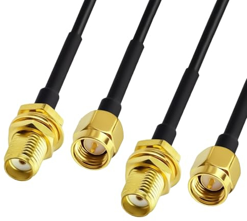 2 Stycken SMA-kabel Förlängningsantenn 2M, 4G RG174 SMA-kabel Hane till Hona, rätvinkelkoaxialkabel, Adapter för 4G LTE-router, USB-modem, Radioamatör, WiFi-kamera, FPV-drönare, ADS-B-mottagare