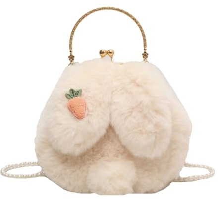 Bolso con conejito - Bonito diseño de animal de peluche, estructura de