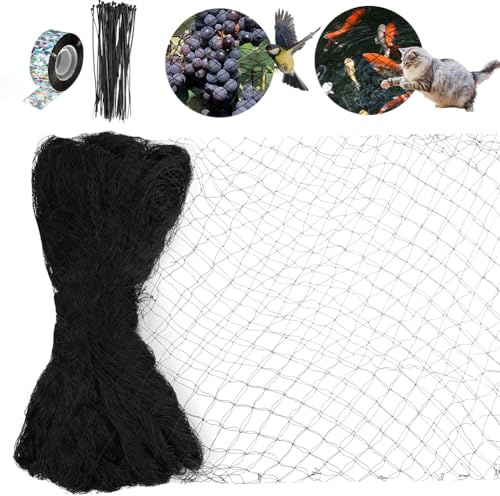 AOOWU 7.5 x 15 m Rete Anti Uccelli, Rete di Protezione degli Uccelli, Rete Giardino, Maglia 2.5 x 2.5 cm per Piante, Frutta, Fiori, Alberi e Animali, Maglie Robuste Riutilizzabili