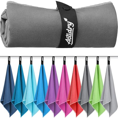 Mikrofiberhandduk - XL/L/M - 10 färger - lätt, snabbtorkande, mycket absorberande - gym, sport, fitness, vandring, camping, yoga, hår, barnhanddukar, medium - M 70 x 140 cm - mörkgrå