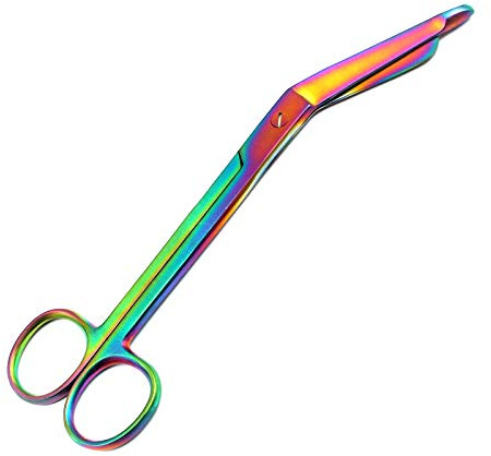 LAJA IMPORTS LISTER BANDAGE SCISSORS 7.25 MULTI COLOR RAINBOW STAINLESS STEEL