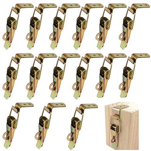 WZYTEU 15 Pièces Loquet a Bascule, Galvanisé Attache Capot, pour Tiroir, Levier de Verrouillage, Boîte à Outils, Placard, Armoire, Boîte, Coffret(87 x 28 mm)