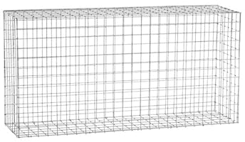 Gardenode Mur en Gabion Acier galvanisé Cage à Pierres Panier de Gabion de Jardin décoratif tirants et Crampons Inclus L120 x H60 x Pr.30 cm