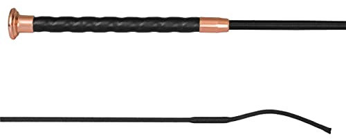 Start Reitgerte Dressur – Premium Rosegold Metallbeschläge, Rutschfester Griff, leicht & feuchtigkeitsresistent - Glossy (120, Schwarz/Roségold)