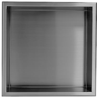 Thermopanel 304 Stainless Steel Recess Shower Niche - Stainless Steel (305 x 305 x 103mm) - Waterproof Modern Space Saving Shower Storage