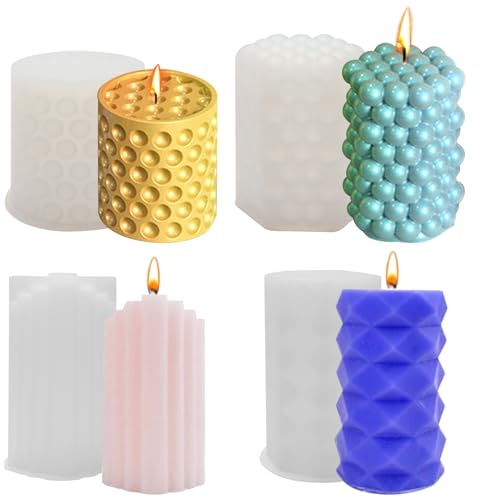 4 stycken ljusformar för gjutning, gör-det-själv-ljus, 3D gör-det-själv ljusform, silikon, ljusgjutformar, silikonformar gjutformar, silikonformar gjutformar silikon, bubbla, ljusform för
