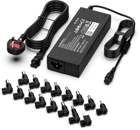 BIUBOTY Universal Laptop Charger UK 90W/65W AC Power Adapter with 15 Tips Compatible with Lenovo HP Dell Acer Asus Samsung Toshiba Sony Fujitsu Gateway Notebook Ultrabook Chromebook Power Supply