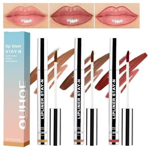 Abnehmbares Lip Liner Set 3 Farben Peel lip liner Longwear und Pigmentierte Lip Pencil Peel Off Lip Stain