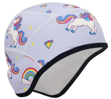 Amexo Mignonne Bonnet de Cyclisme pour Enfant, Bonnet de Vélo d'hiver Cyclisme Bonnet Thermique sous Casque, Bonnet Running d'hiver (FR/ES, Alpha/Lettres, Taille Unique, Bleu)