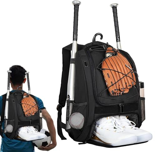 Borsa da baseball – Borsa da baseball per ragazzi con scomparto per scarpe Softball zaino – Zaino da baseball per giovani di grande capacità per mazze, caschi, ragazzi e adulti