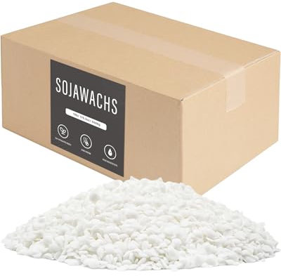 BOYUJK Sojawachs für Kerzen 5KG, Premium Natürlich Kerzenwachs, 100% Sojawachs für die Kerzenherstellung aus biologischem Anbau, ohne Zusatzstoffe, Harmlos und Rein