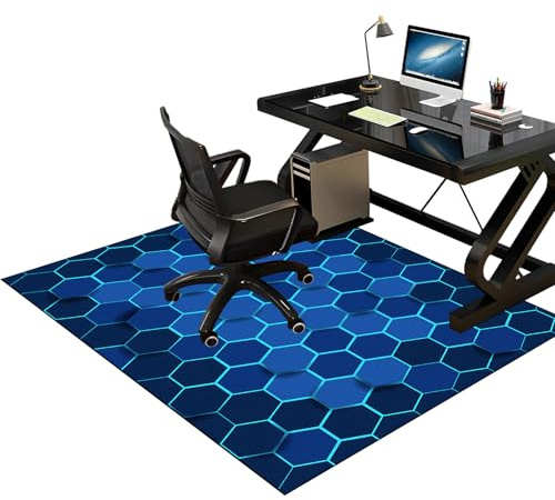 Tkuhknag Tappeto per Sedia Ufficio Gaming Tappetino per Pavimenti 90 x 120 cm Tappetini per Sedia da Ufficio per Pavimenti Antiscivolo Protettivo Rettangolare Tappetino di Protezione per Pavimento
