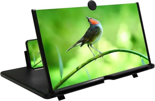 Chililon Lupa de Pantalla, 20 Pulgadas HD Amplificador Pantalla movil, para Todos los Smartphones, antiluz Azul Lupa de Pantalla 3D para Ver vídeos de películas (Negro)