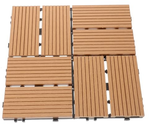 DIYEAH Losas De Suelo Entrelazadas Para Terrazas y Balcones Baldosas Resistentes Para Jardín y Patio Exterior De Madera y Plástico Para Decoración De Balcones