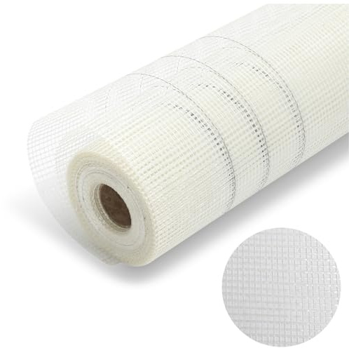 Hebitod Tissu d'armature intérieur en fibre de verre 160 g/m² – Rouleau de 50 m, ruban adhésif pour plâtre intérieur et extérieur, tissu en fibre de verre pour revêtement de façade extérieur, tissu