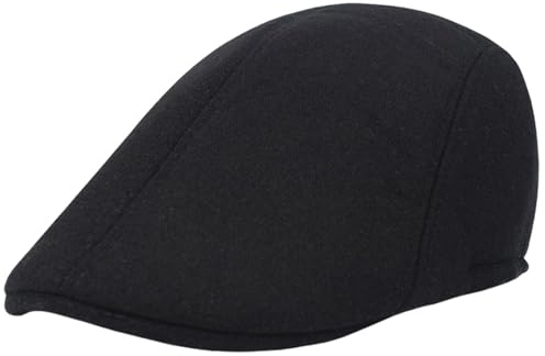 BOGCLEE Piatto Berretto da Uomo, Newsboy cap, Uomo Berretto Piatto, Baschi Cappello Piatti Invernale, Cappellino Invernale Auttuno