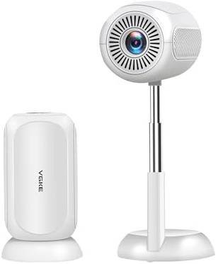 VGKE Mini Beamer mit Android-App, 3D TOF-Autofokus, Automatische Trapezkorrektur, 16000 Lumen Full HD 4K Unterstützung, WiFi6 Bluetooth Tragbarer Projektor für Outdoor/Handy/Laptop, Weiß