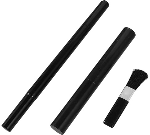 Abaodam Kit de Lápiz con Pincel Negro para Rellenar Barba Aplicación Cómoda y Material Abs con Algodón para Accesorios de Barba