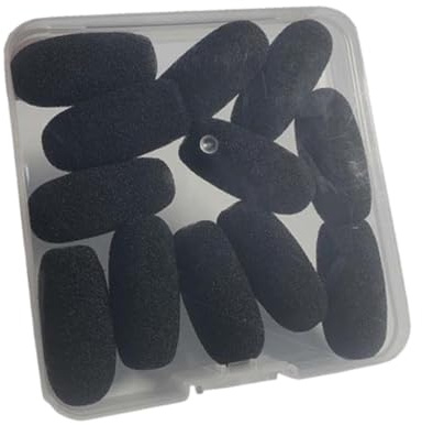 Oshhni 12 protectores antiviento para micrófono, esponja, accesorio para micrófono, filtro reutilizable, cubierta para micrófono, Negro 3.6 Cm