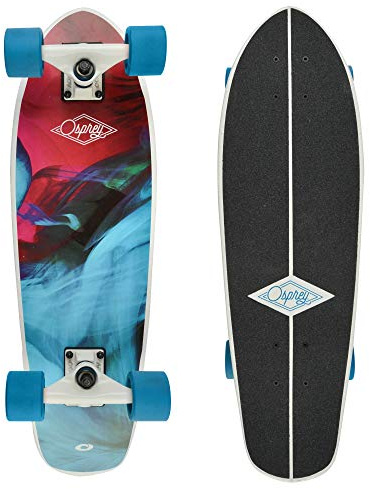Osprey Twin Top Longboard, Canadian Maple Deck Longboard Skateboard for Boys and Girls, Multiple Colours, 26 inch