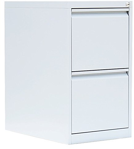 Lüllmann Büro Hängeregistratur Schrank 70x40x62cm (HxBxT) komplett montiert für DIN A4 Hängemappenmit 2 Schüben, einbahnig 560217 Weiß