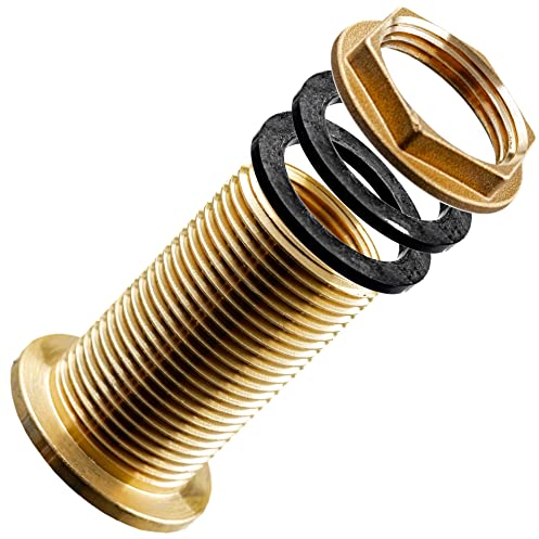 Raccord Fileté En Laiton - Traversée De Réservoir 1/2 x 3/8 - Connexion Solide Avec Joint D’Étanchéité - Installation Facile, Anticorrosion Durable