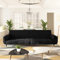 Hommdiy Schlafsofa 2-Sitzer mit 2 Kissen Schwarz Samt