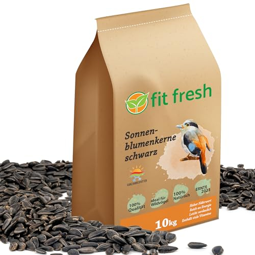 Schwarze Sonnenblumenkerne 10 kg Winter Wildvogelfutter ganzjähriges Futter Vogelfutter Winterfutter 10kg