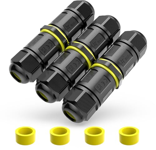 Lot de 3 Connecteur Electrique Etanche IP68, Connecteur Etanche, Connecteur de Boîte de Jonction 2 Fils, Raccord Electrique Etanche pour Jardin - Dérivation de Câble 6-11mm