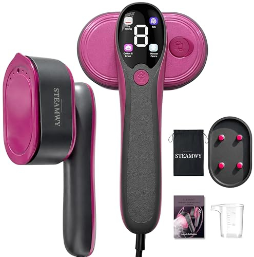 Défroisseur Vapeur 2 en 1 Portable pour Vêtements, Défroisseur à Main & Fer à Repasser, 1200 W, Prêt en 15 s, Léger 0,8 kg, Réservoir Amovible 110 ml, Antibactérien, Maison, Bureau & Voyage