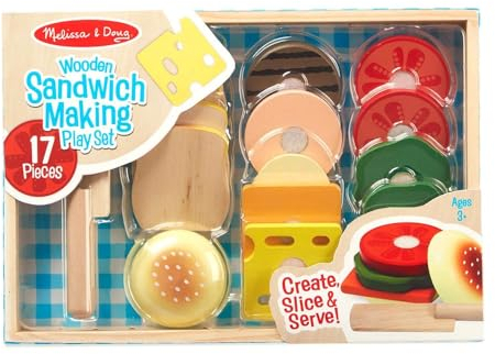 Sandwich Making Set: 16 Mix-n-match Pieces and Wooden Knife