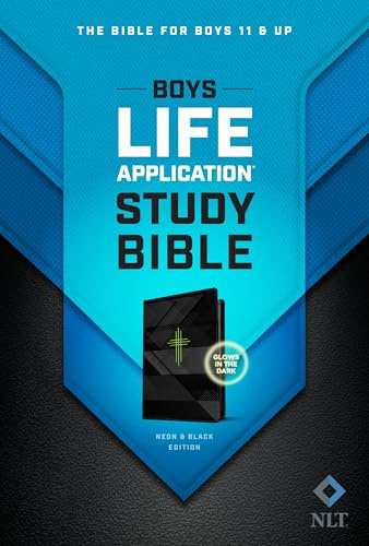 NLT Boys Life Application Study Bible, TuTone (LeatherLike, Neon/Black)