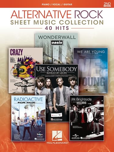 Alternative Rock Sheet Music Collection | 40 Iconic Rock Hits for Piano, Guitar, and Voice | Includes Mr Brightside Wonderwall Radioactive Losing My Religion Use Somebody and More: 2nd Edition