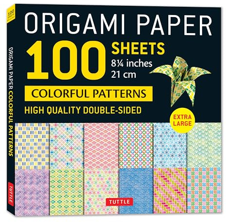 Origami Paper 100 sheets Colorful Patterns 8 1/4 (21 cm): Extra Large Double-Sided Origami Sheets Printed with 12 Different Color Combinations (Instructions for 5 Projects Included)
