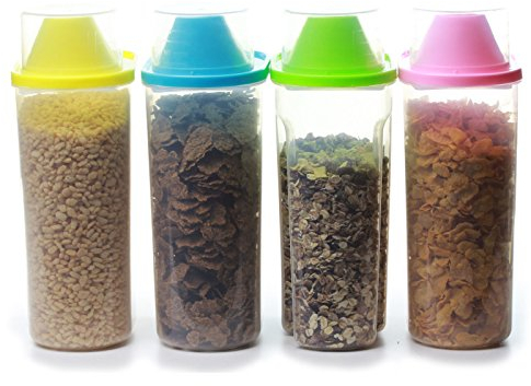 GOLDBEARUK Cereal Container tub X 4 Sealed with measuring cup (4 X Large 2.5L)