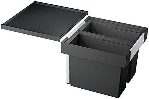 Système de séparation des déchets Blanco Flexon II, Aluminium, plastique, noir, 45 cm Unterschrank