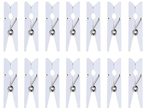 IMIKEYA 100 Weiß Holz Mini Klammern DekoKlammern Wäscheklammern 2.5CM Kleine Holzklammer Mini Holz Clips für Fotos Arts Crafts DIY Dekorationen