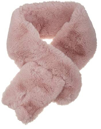 sourcing map Bufanda Con Cuello De Piel Sintética Peluche Orejas De Conejo Envoltura De Cuello Calentador De Invierno Mullido Para Mujeres Rosa Talla única