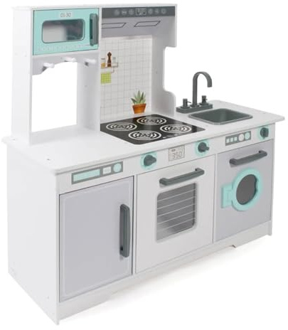 Bayer Chic 2000 - Kinderküche, extra große Spielküche für Kinder ab 3 Jahren, weiß, grau, Mint