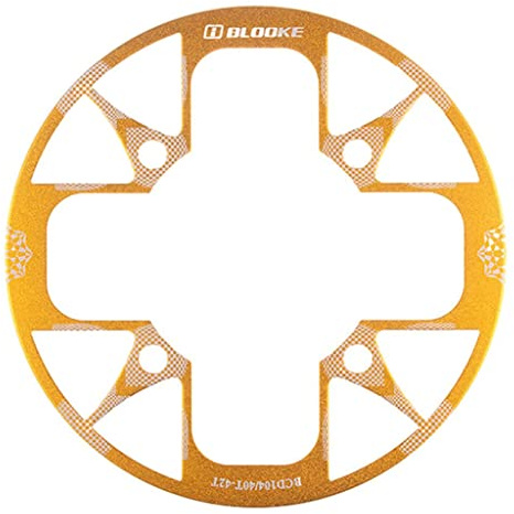 pistro Mountainbike-Kettenblattschutz, 104 mm, BCD-Aluminiumlegierung, Kettenblatt-Schutzhülle, für E-Bikes, Rennräder, Kurbelgarnitur, Radscheibenabdeckung, Unterstützung – Gold