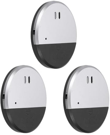 PATIKIL Dörrfönsterlarm, 3-pack 125 dB vibrationslarmsensor dörr fönster säkerhet öppna larm, svart silverton