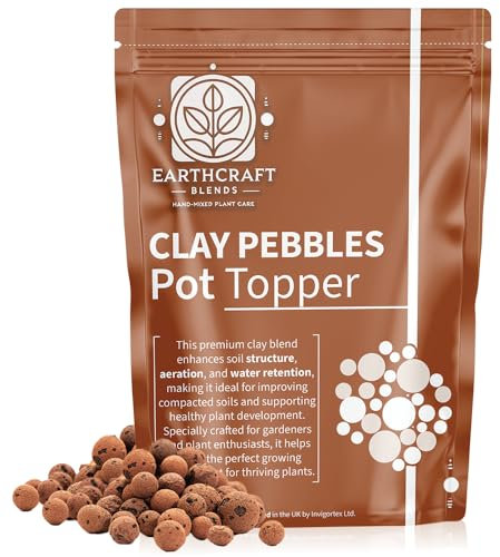 Invigortex Clay Pebbles for Plant Pots – Lightweight Expanded Clay Pebbles for Plants & Hydroponics – Ideal for Drainage & Aeration – Clay Pebbles 20L & More (1L-50L) (1 Litre)