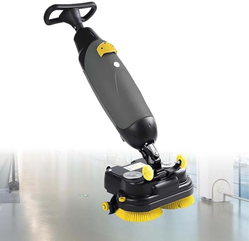 CUTANGELAR Pulidora De Suelos Comercial, Máquina Fregadora Y Pulidora Comercial con Siste-ma De Doble Tanque, Limpieza De 17 Pulgadas, Velocidad Ajustable 0-350 RPM, para Superficies De Azulejo(Gray)