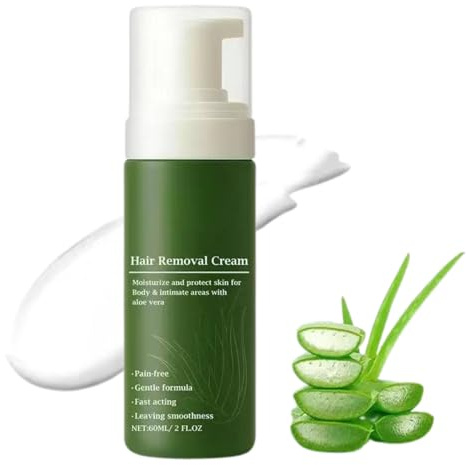 Men Hair Removal Cream,Botane Man Hair Removal Cream with Aloe Vera，Fast-Acting Gentle Depilatory Mousse for Men, Face, Body & Intimate Areas | Quick & Natural Hair Remover，60ML