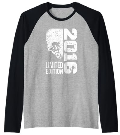 MTB Bike Ciclista Mountainbike Nacido en 2016 Cumpleaños Camiseta Manga Raglan