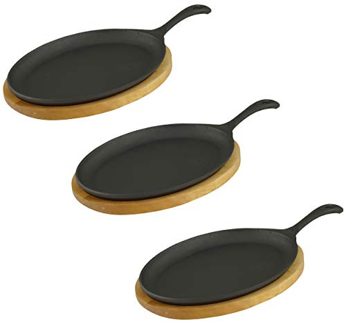 Padelle da servizio in ghisa con vassoio Grande, forme e set, Acciaio INOX, SPTyp16-3er