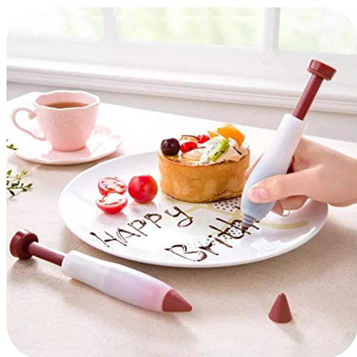 Zonster Chocolat 1pcs Crème Pâtisserie Décoration Seringue Silicone Plaque Peinture Stylo gâteau Biscuit de crème glacée Stylos de décoration
