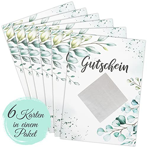blaash Rubbelkarten zum Selber beschriften 6er Set | Personalisiertes Geschenk - Rubbellose selber machen | Din A6 Geschenkkarte zum Schwangerschaft verkünden | Gutschein verschenken | Blumen
