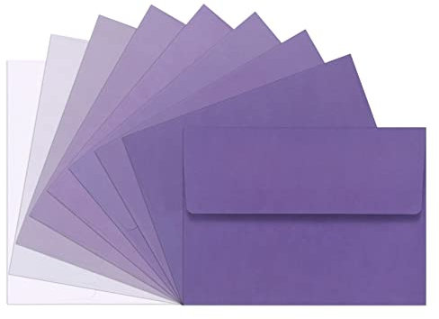 Briefumschläge, selbstklebend, A7, Farbverlauf, für Einladungen, Briefe, Fotos, Dankeskarten, Hochzeit, 12,7 x 17,8 cm, Violett, 18 Stück